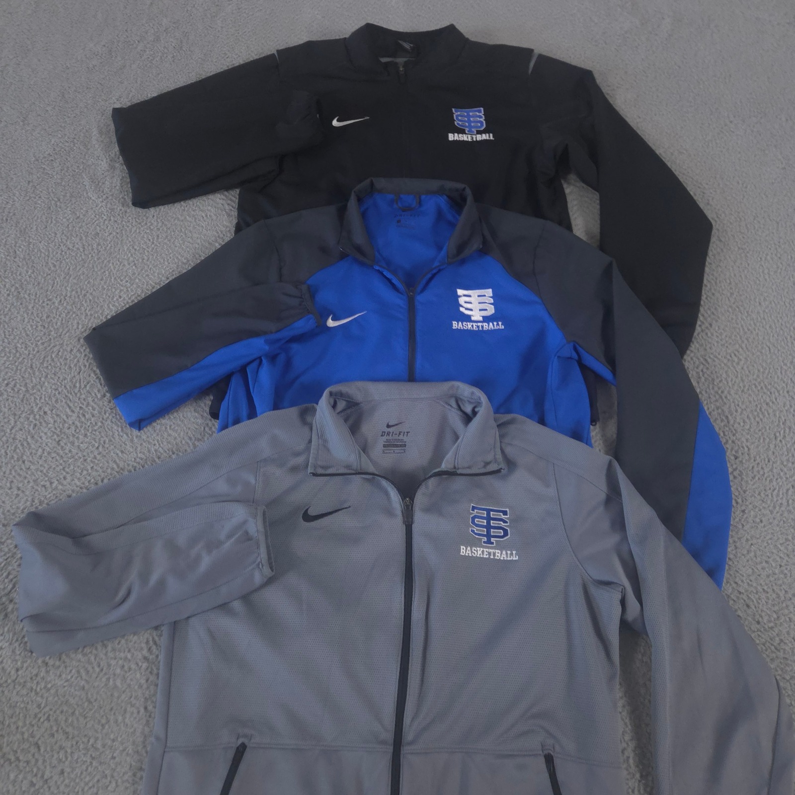 Lot Of 3 Nike Jacket Mens Medium Multi Dry Team Woven Rivalry Basketball Zip Up